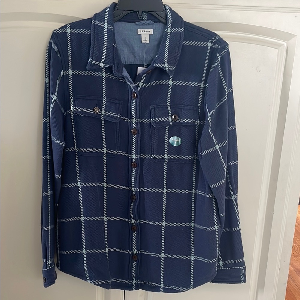 NWT LL Bean  1912 Overshirt plaid flannel shacket, Small